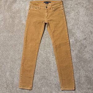Ralph Lauren Sport Size 4 Corduroy Pants Mustard Gold Stretch Skinny Low Rise